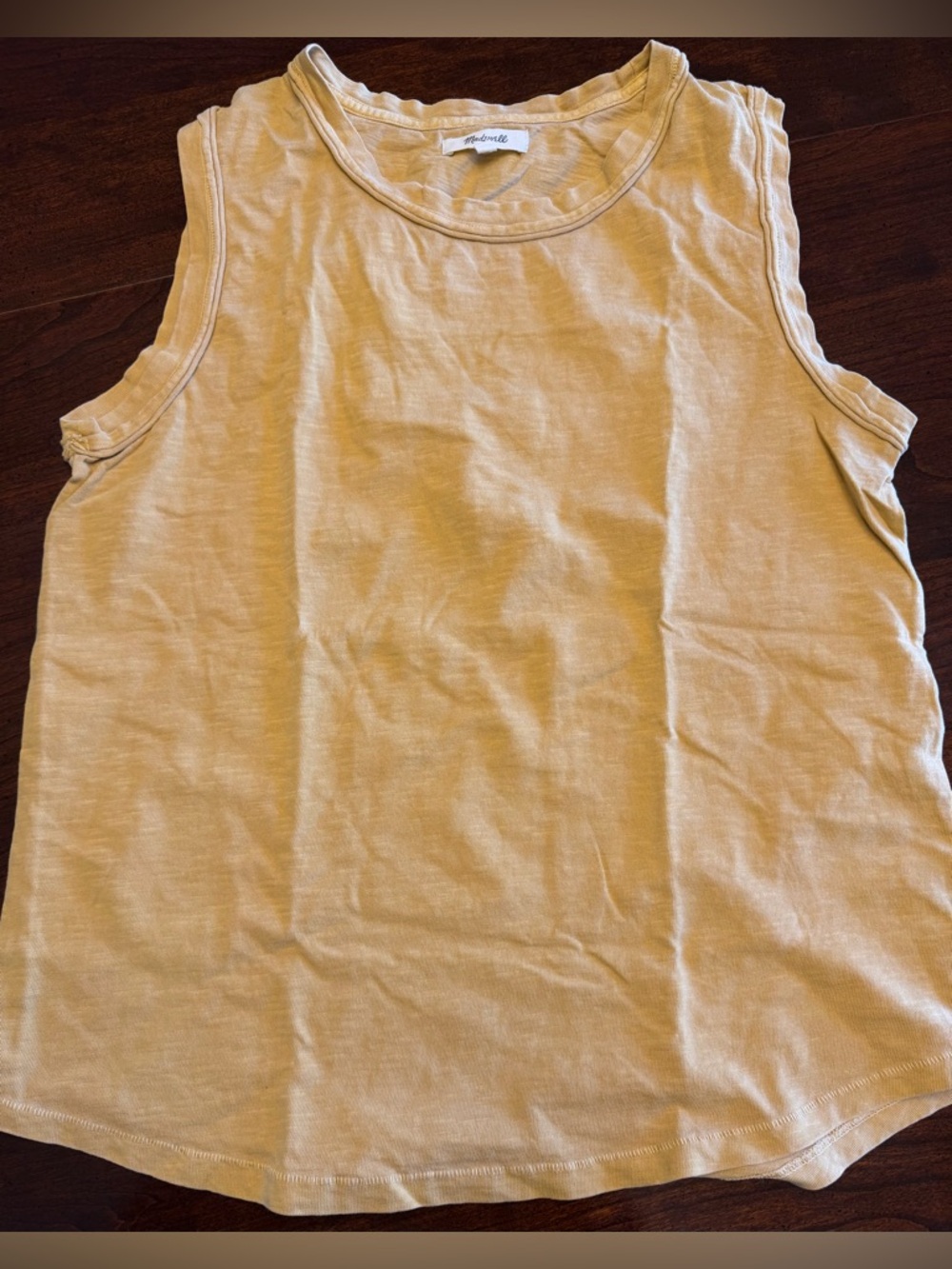 Madewell Lightweight Crewneck Tank in Mustard Yellow